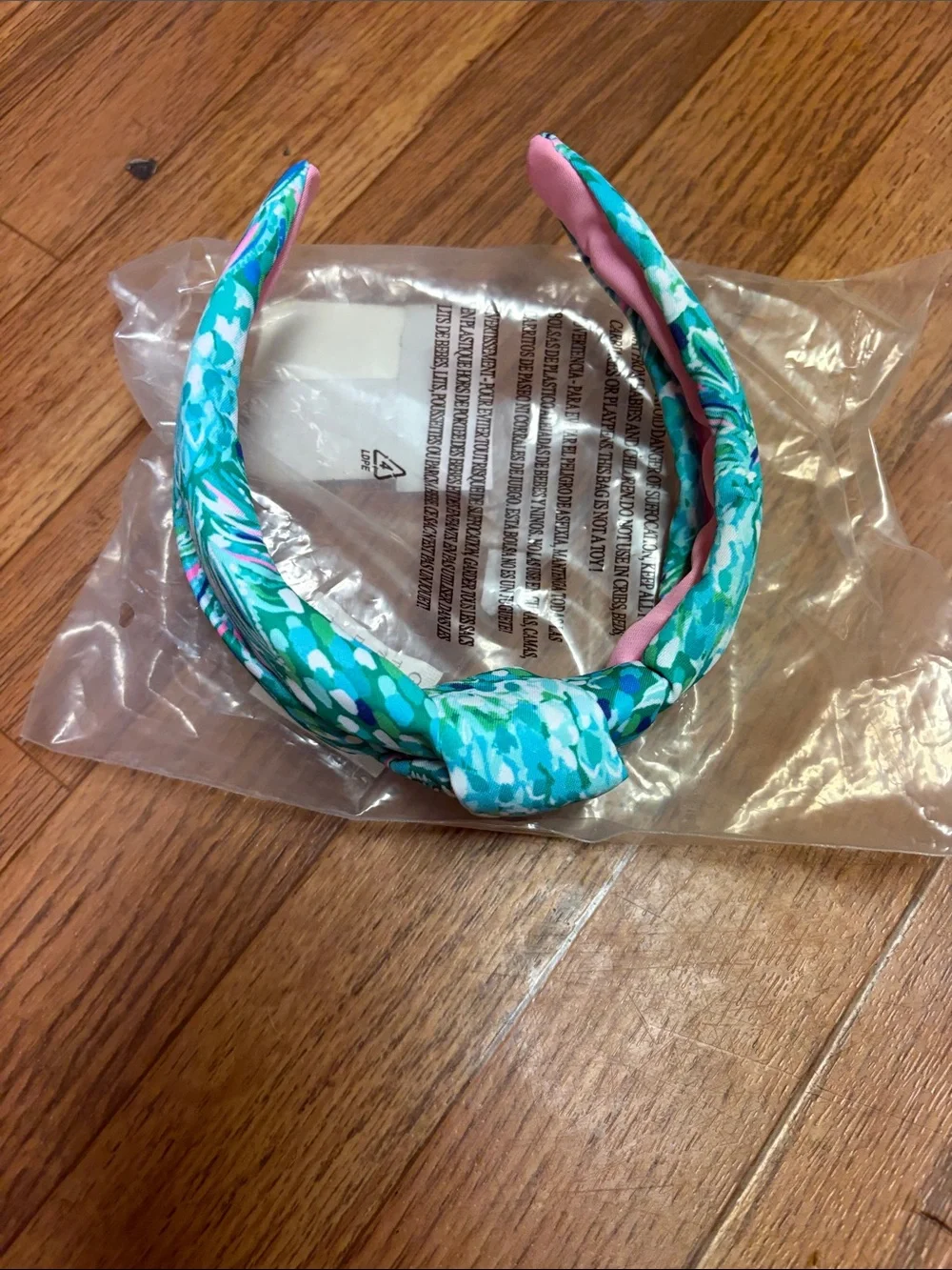Lilly Pulitzer Aqua & Pink Printed Padded Headband